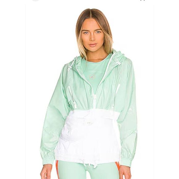 Adidas Stella McCartney Windbreaker Jacket Women Medium Detachable Belt Bag Tenn - Picture 1 of 11